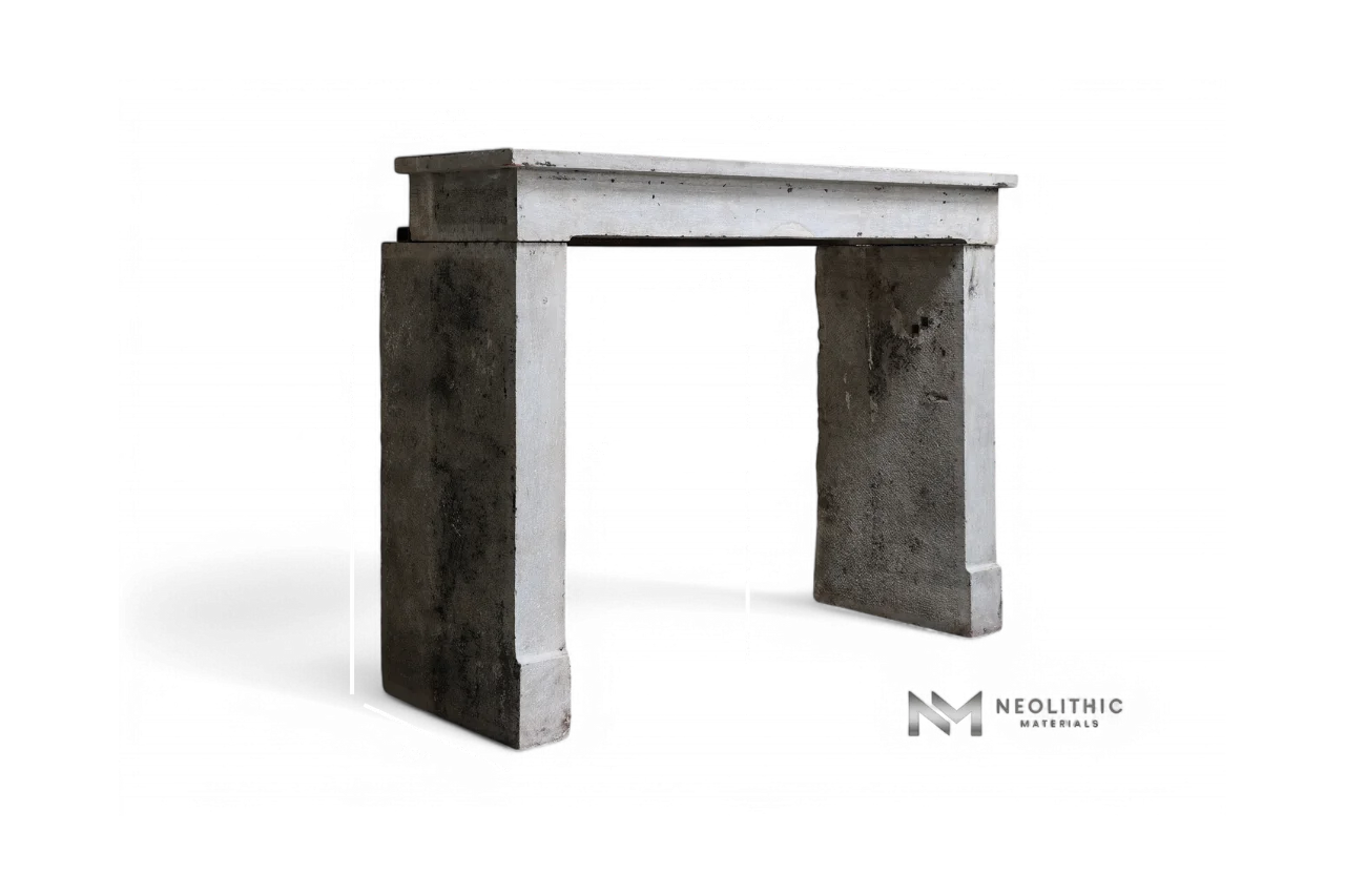 Antique Limestone de Besancon Fireplace Mantel Campagnarde Style - Image 6